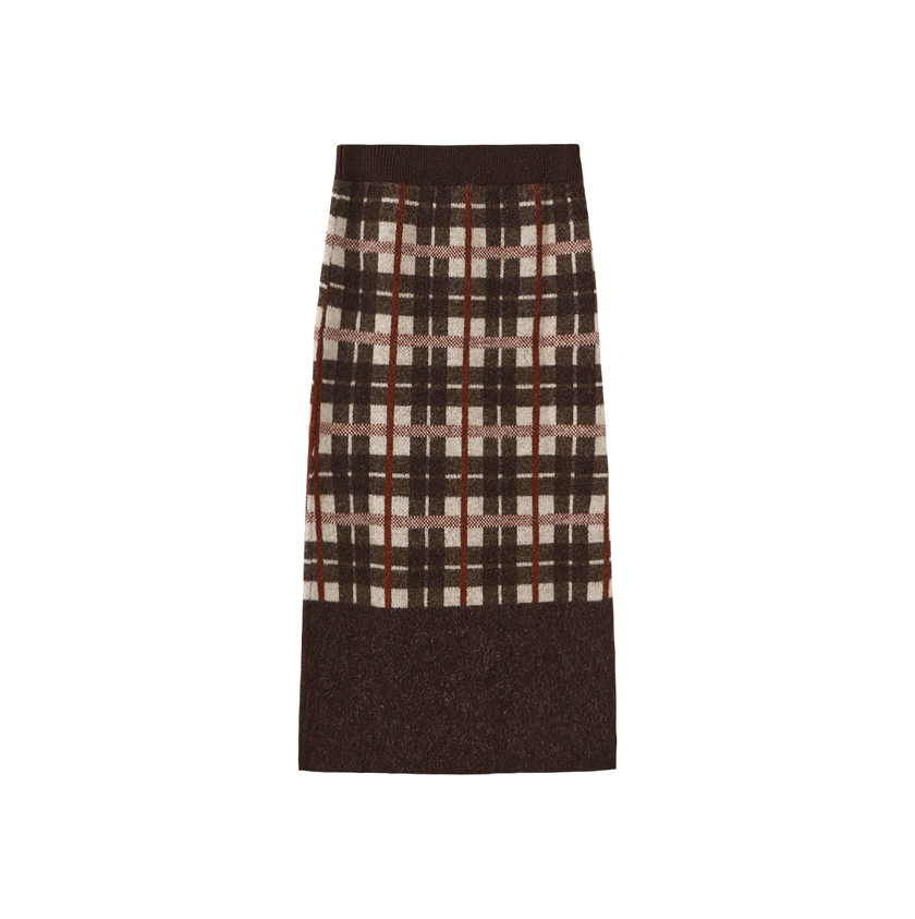 Mohair Plaid Skirt