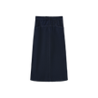 Side Button Tab Midi Skirt
