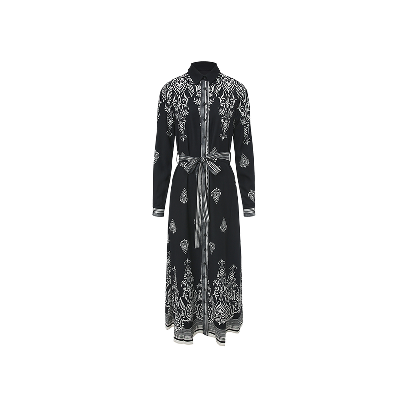 Belted Printed Dress