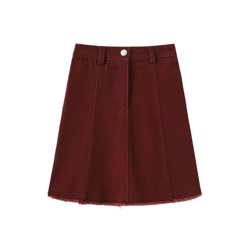 Denim Paneled Skirt