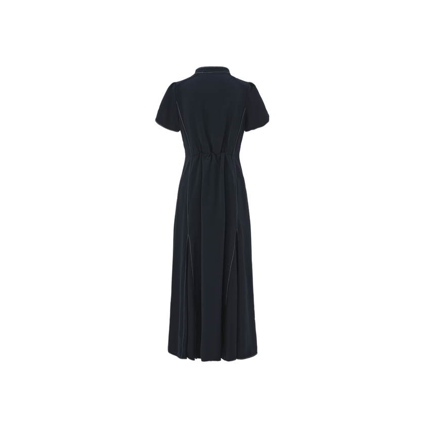 Contrast Stitch Midi Dress