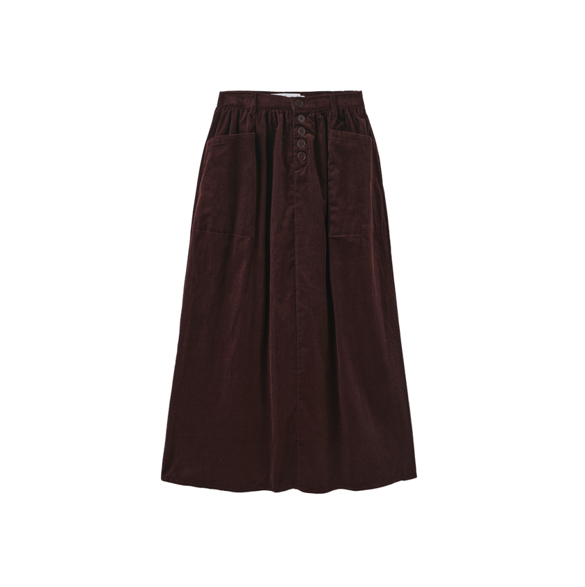 Corduroy Pocket Midi Skirt