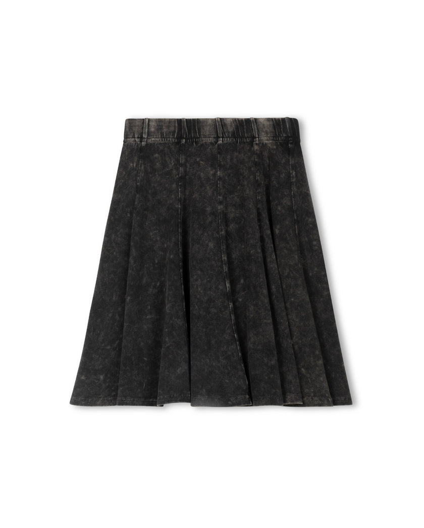 Elastic Waist Panel Knee Skirt