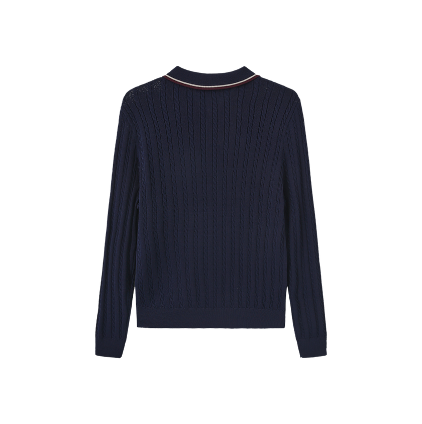 Rye Cable Knit Collared Cardigan