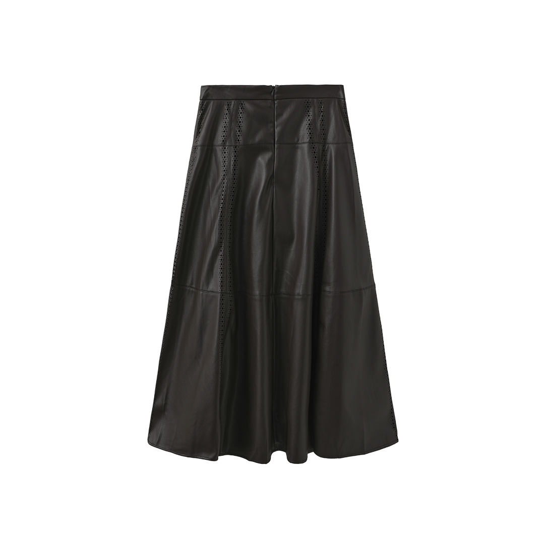 Dotted Leather Maxi Skirt