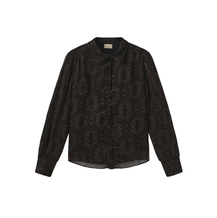 Gem Printed Rounded Collar Blouse