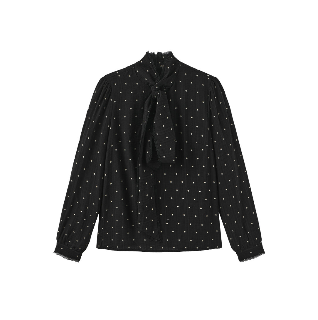 Kim Bow Lace Trimmed Blouse