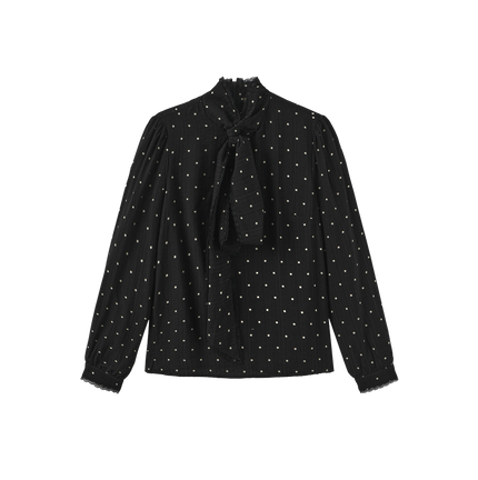 Kim Bow Lace Trimmed Blouse