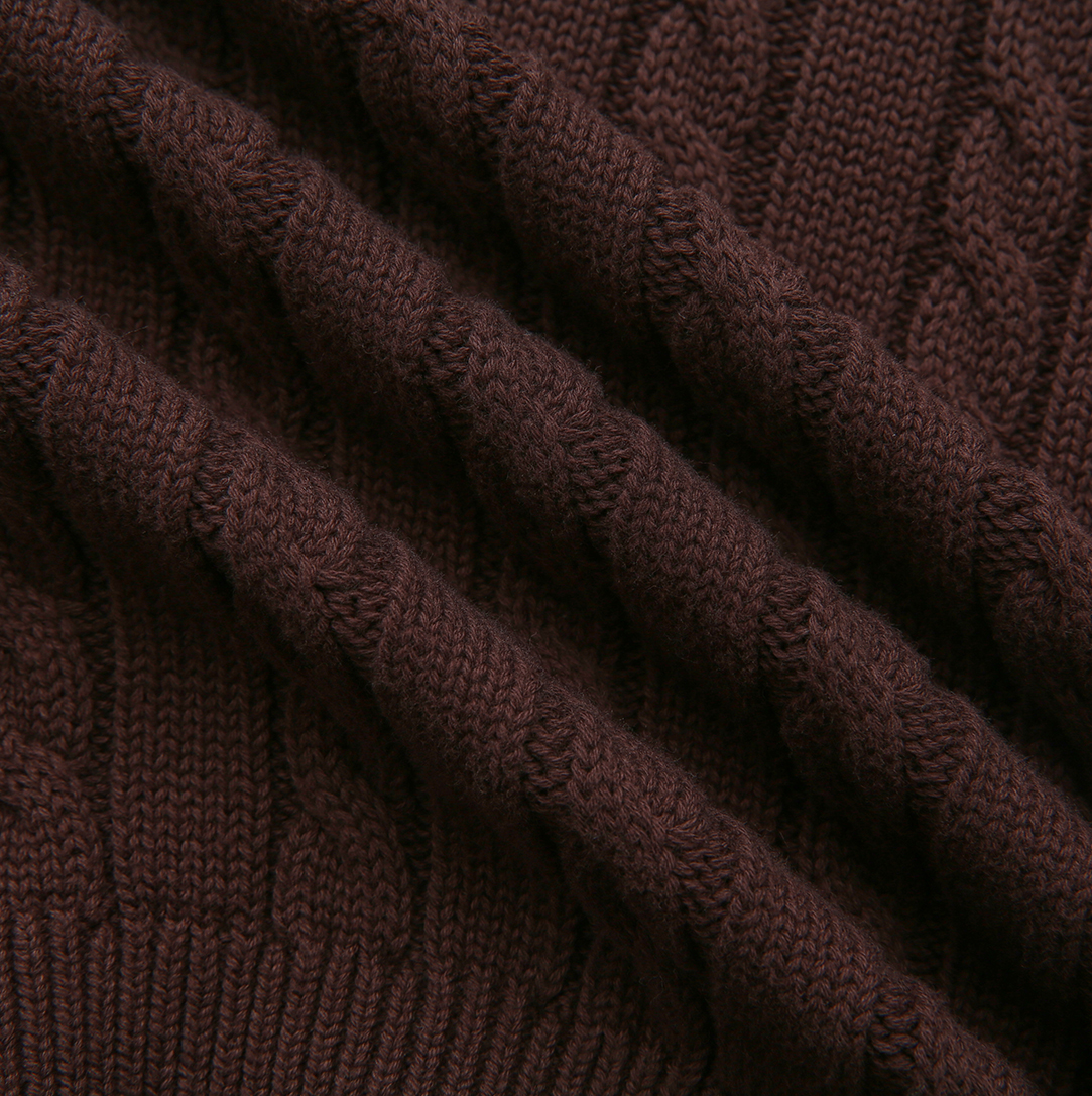 Cable Knit Polo Sweater