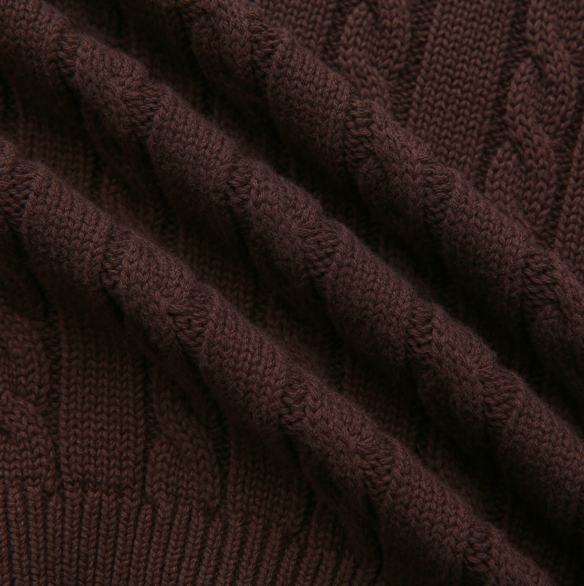 Cable Knit Polo Sweater