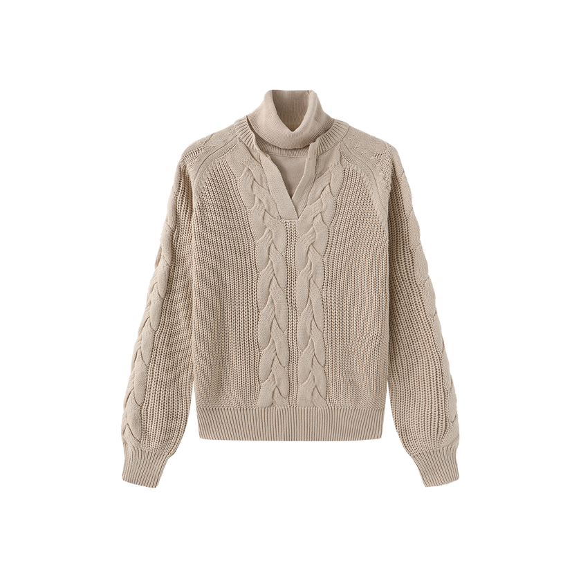 Tone On Tone Sweater Turtleneck