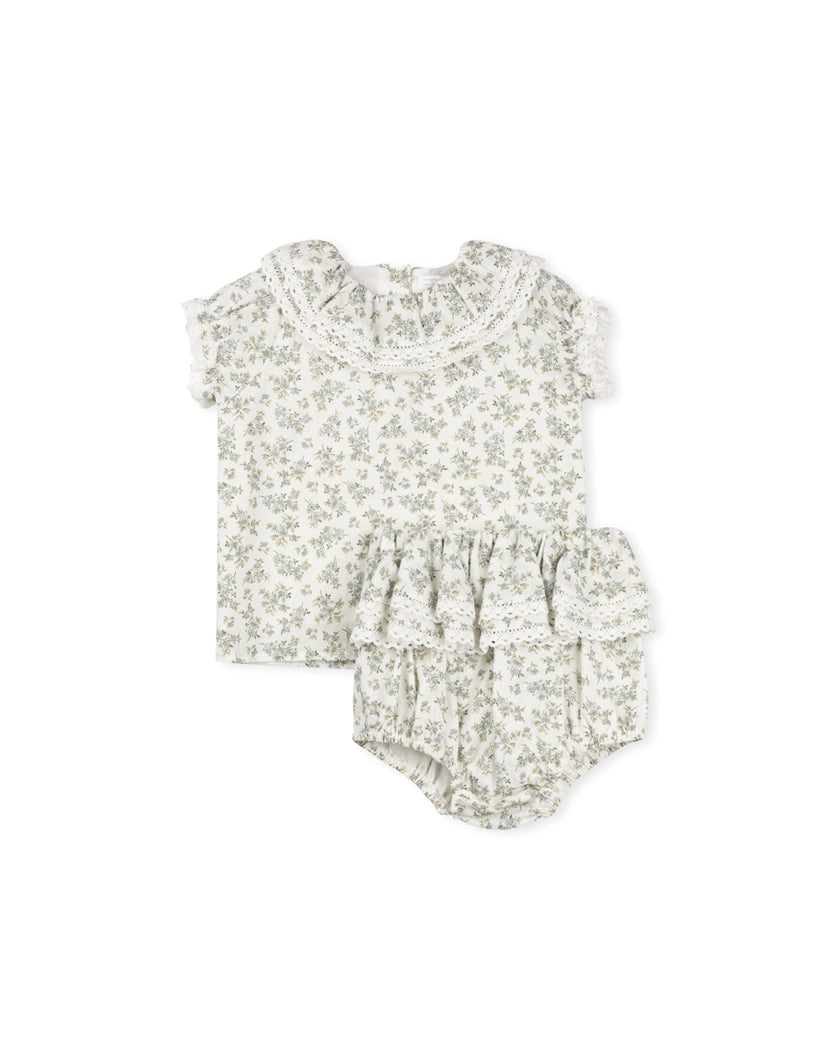 Liberty Printed Lace Trim Shirt And Bloomers