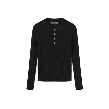 Mica Ribbed Knit Ruffle Collar Sweater