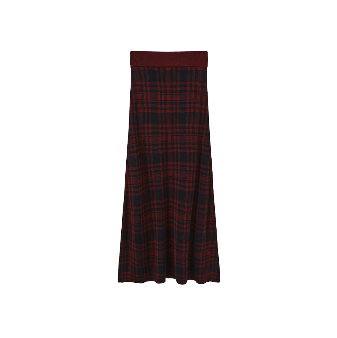 Marco Knit Plaid Skirt