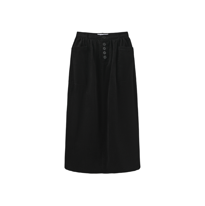 Corduroy Pocket Midi Skirt