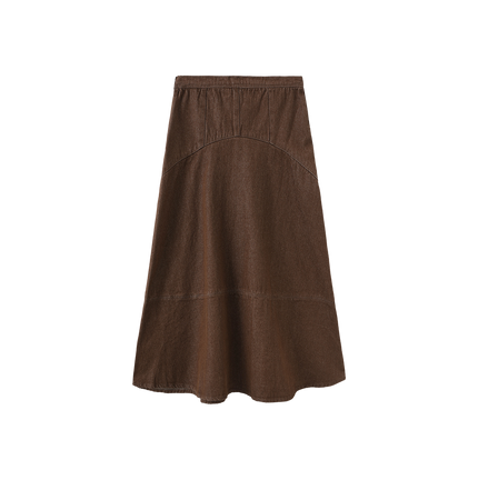 Seam Detail Denim Midi Skirt