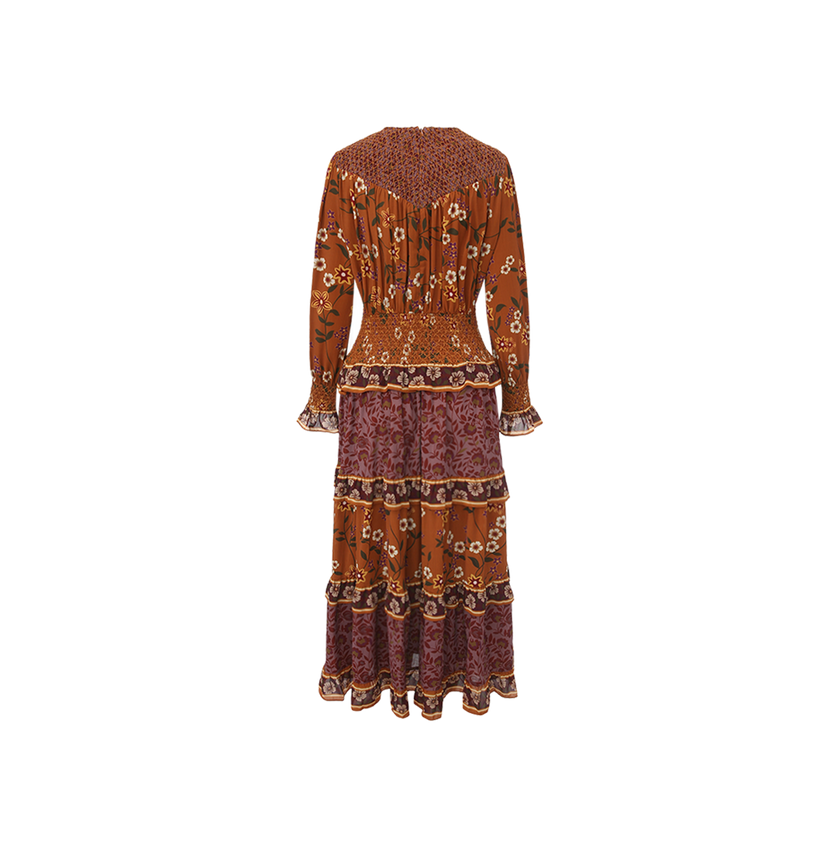 Stitched Smocked Tiered Dress