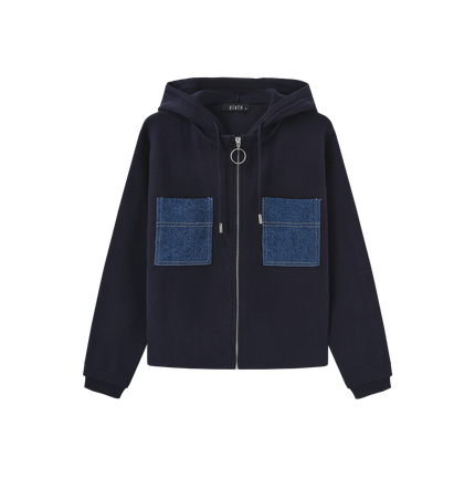 Knit Double Pocket Zip Sweater
