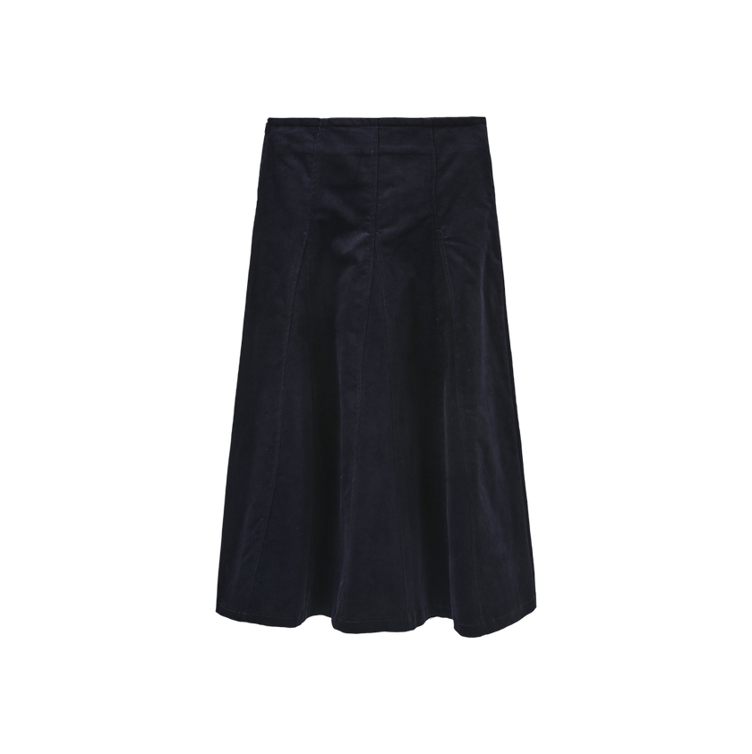 Corduroy Panel Midi Skirt