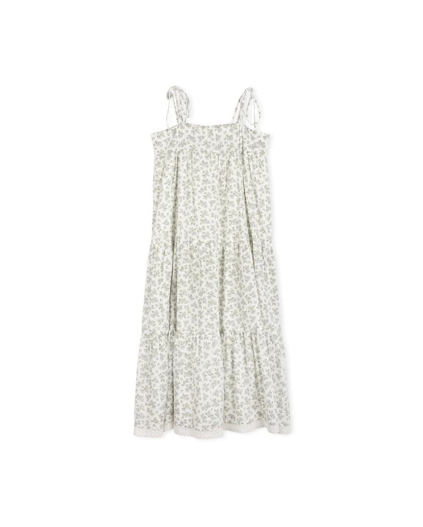 Liberty Printed Tiered Lace Trim Maxi Jumper