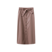 Leather Belted Button Down Skirt