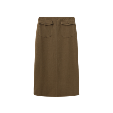Straight Front pocket Midi Skirt