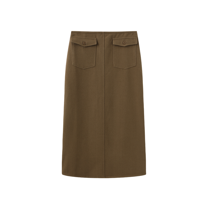 Straight Front pocket Midi Skirt