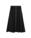 Chambray Flowy Maxi Pocket Skirt