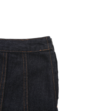 Box Pleat Denim Skirt