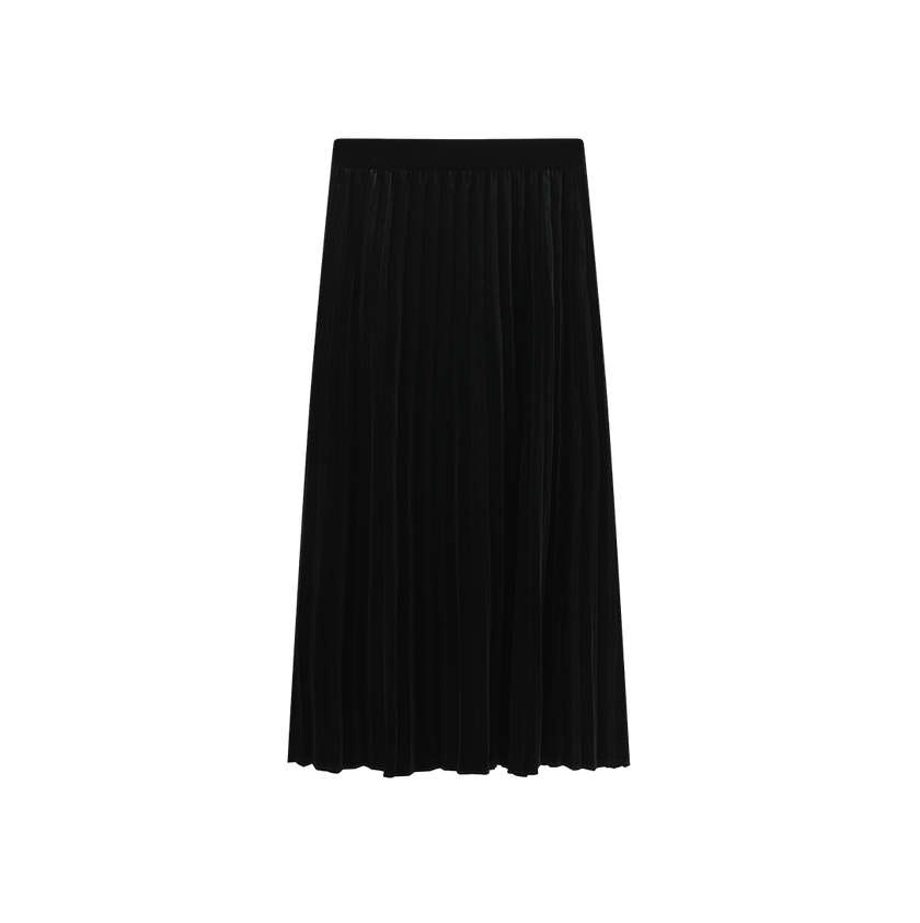 Velvet Pleated Skirt
