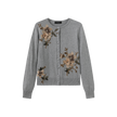 Flower Embroidered Hem Cardigan