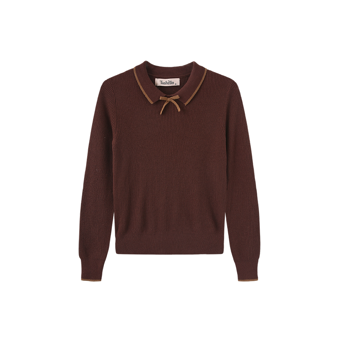 Piko Ribbed Knit Trim Sweater