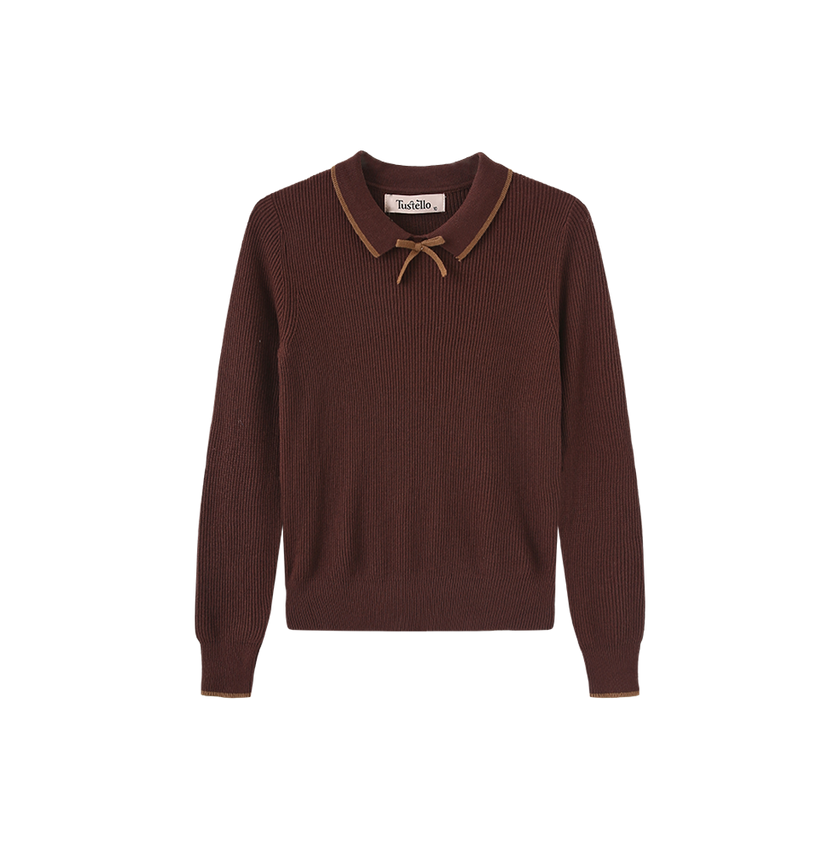 Piko Ribbed Knit Trim Sweater