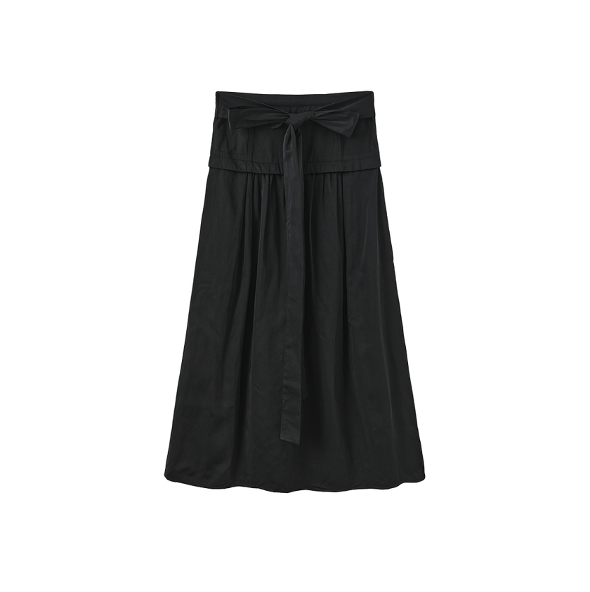 Drop Waist Taffeta Bow Skirt