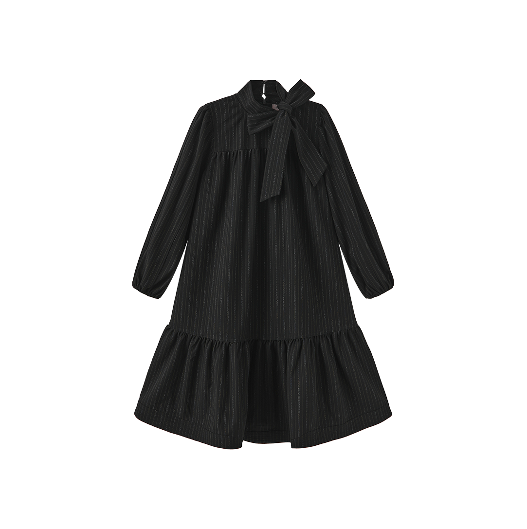 Neck Bow Bottom Tier Dress