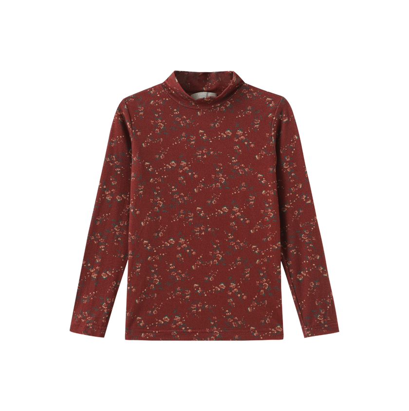 Rhea Floral Printed Mock Neck