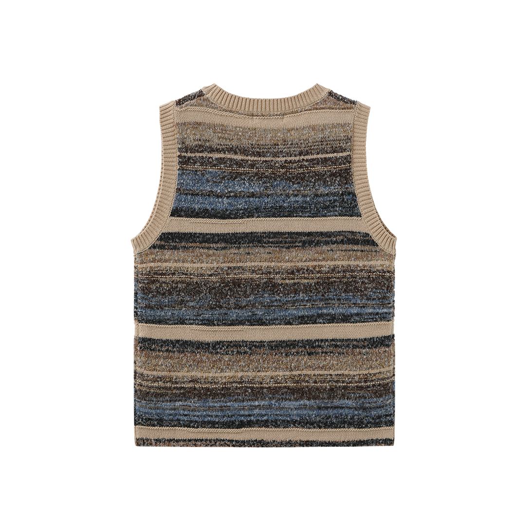 Stripe Mixed Knit Vest