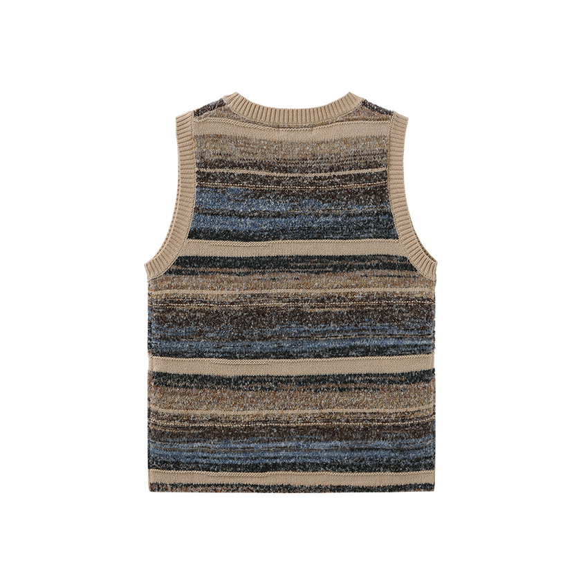 Stripe Mixed Knit Vest