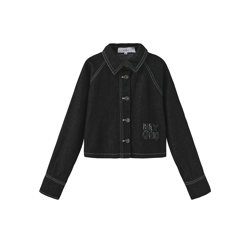 Layering Cropped Raw Edge Shirt