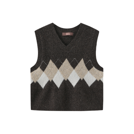 Knit Argyle Vest