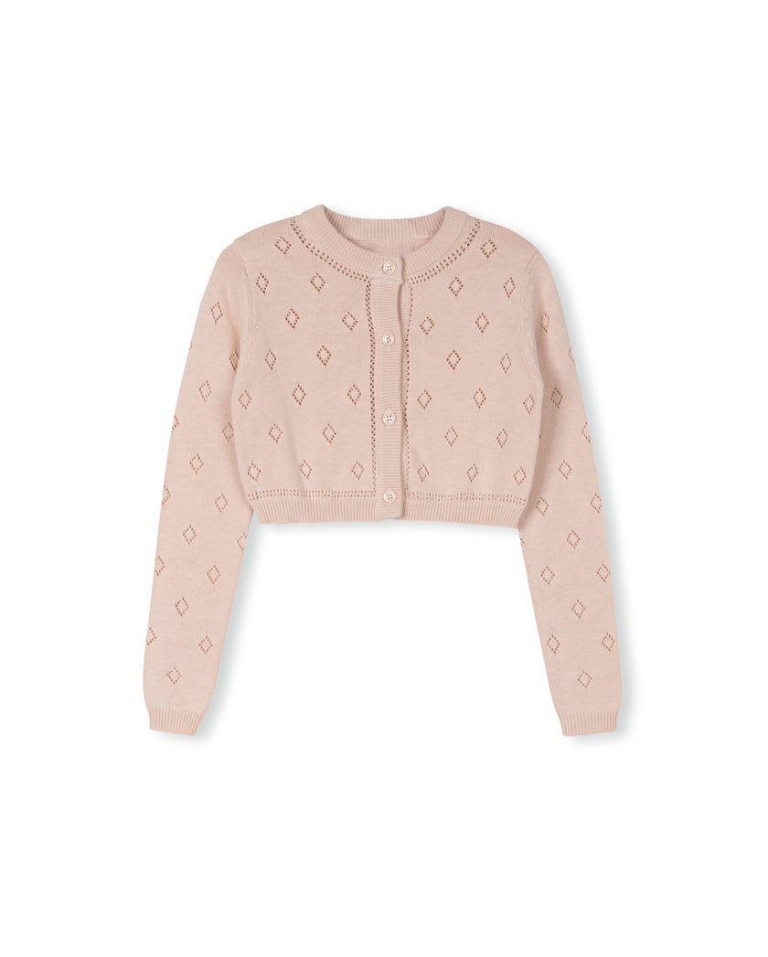 Tip Pointelle Cardigan