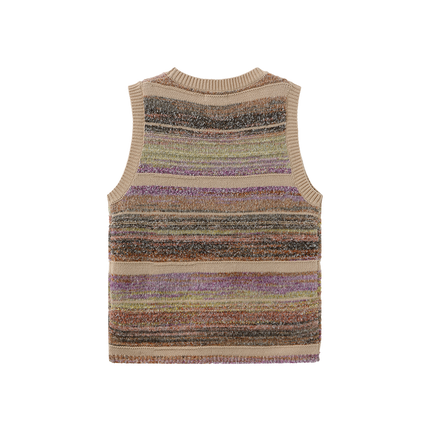 Stripe Mixed Knit Vest