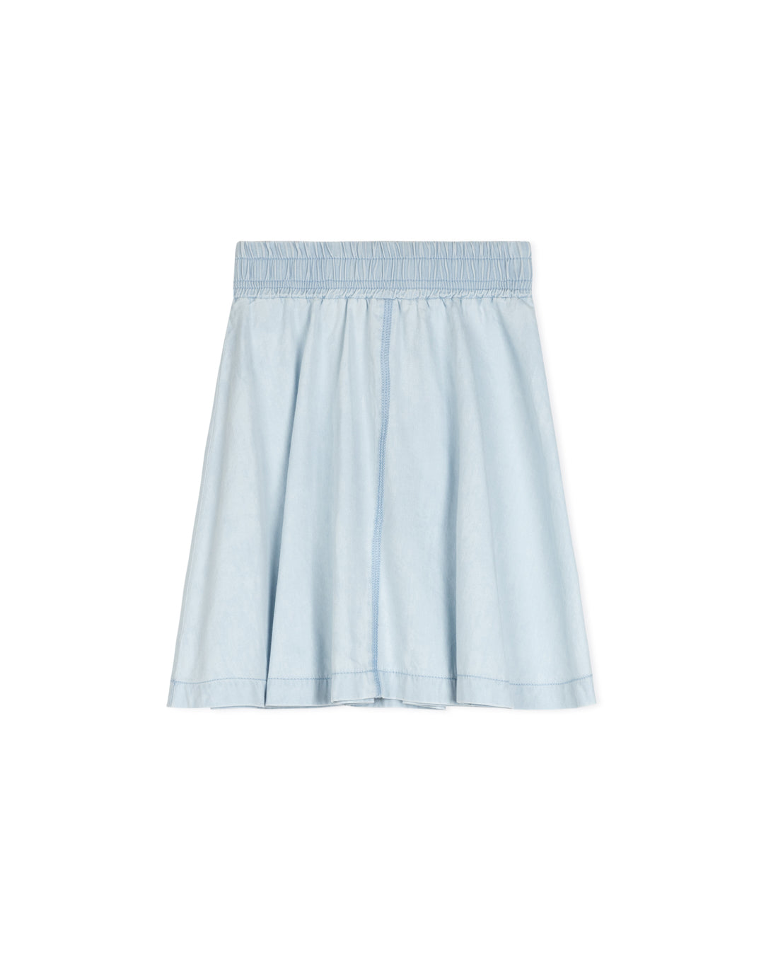 Chambray Denim Flare Short Skirt