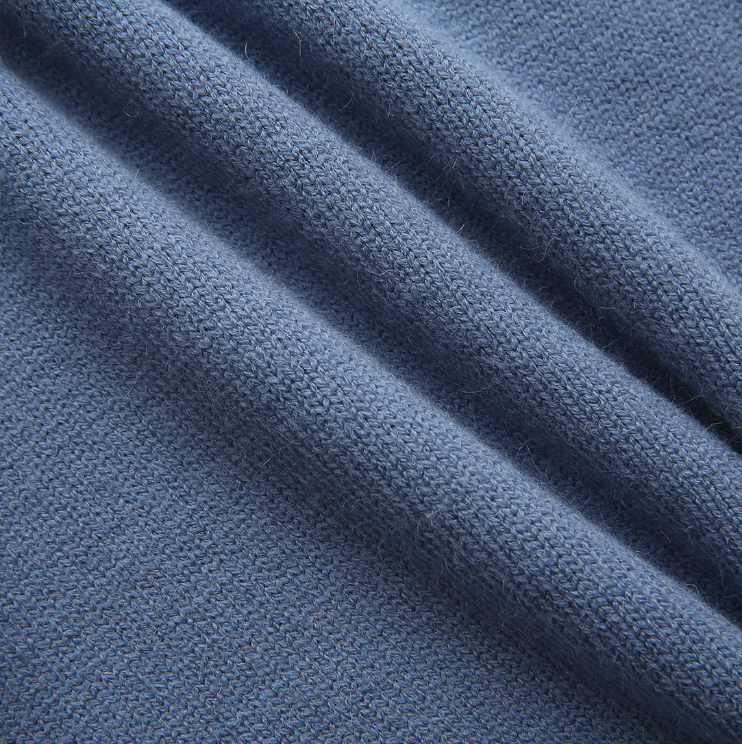 Round Tonal Knit Ruffle Sweater
