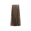Printed Pleated Elastic Skirt