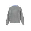 Cable Knit Stripe Collar Sweater