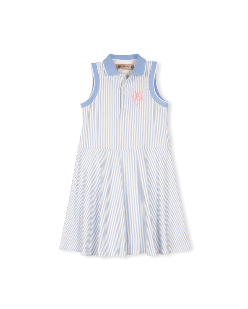 Stamp Emblem Pinstripe Dress