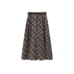 Kick Pleat Plaid Belted Skirt