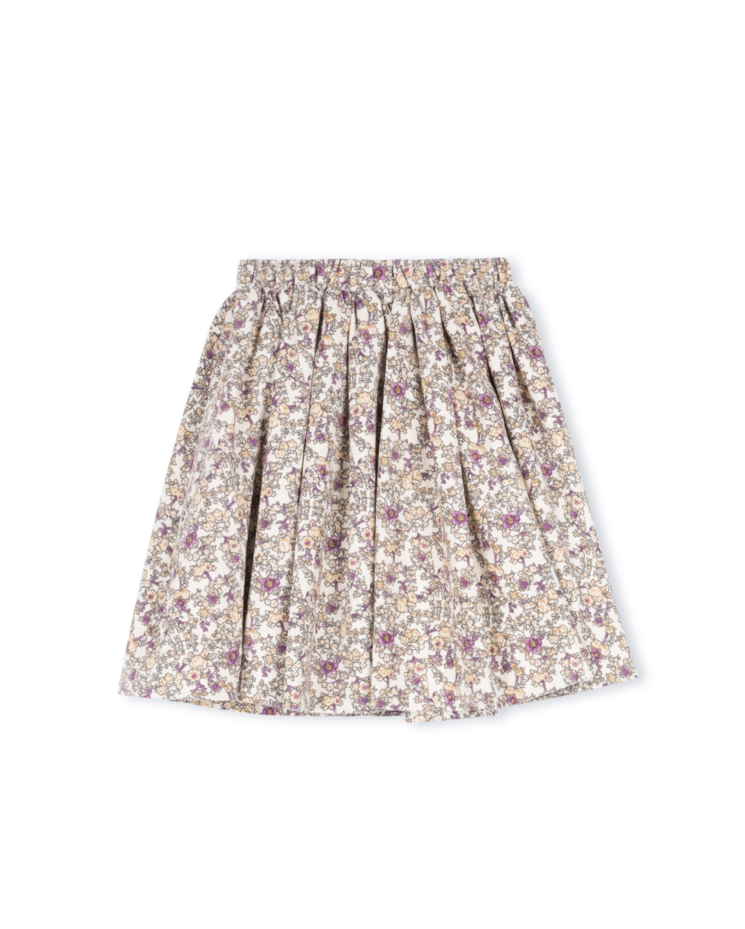 Dear - Corduroy Floral Printed Skirt