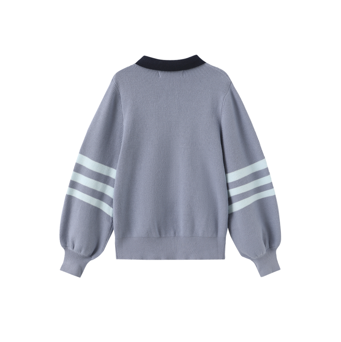 Striped Sleeve Knit Sweater
